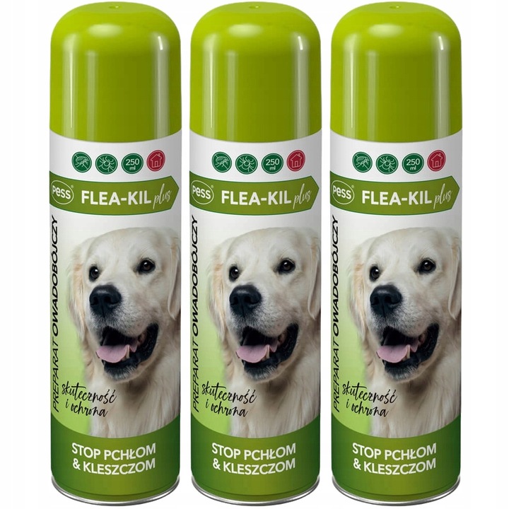 PESS MUSZKA PLUS PREPARAT NA PCHŁY I KLESZCZE W DOMU DO POMIESZCZEŃ 3x250ml