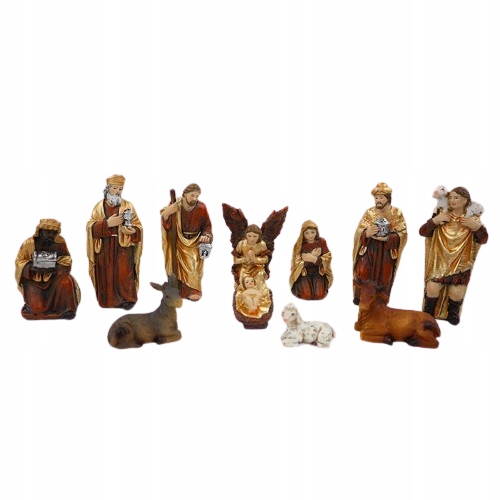 FIGURKI / POSTACIE DO SZOPKI BETLEJEMSKIEJ 10 cm - 11 elementów (złota)