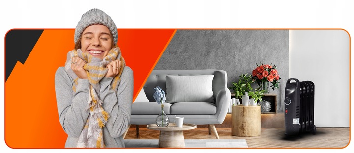 GRZEJNIK ELEKTRYCZNY 500 WATT OLEJOWY 5 ŻEBEREK TERMOSTAT ŻEBERKOWY OLEJAK