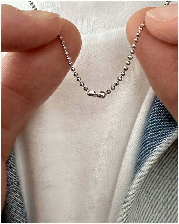 Nieśmiertelnik naszyjnik srebrny MĘSKI łańcuszek stal PREZENT GRAWER GRATIS