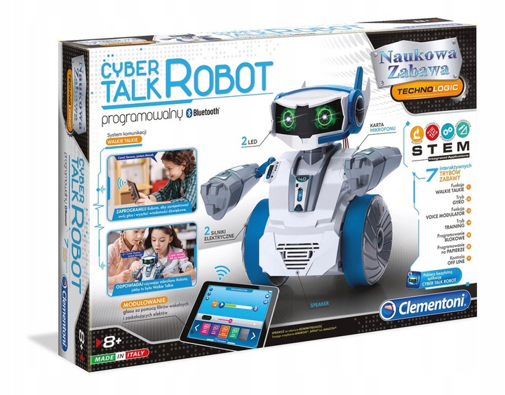 CLEMENTONI EDUKACYJNY MÓWIĄCY CYBER ROBOT programowalny dla dzieci +8 lat