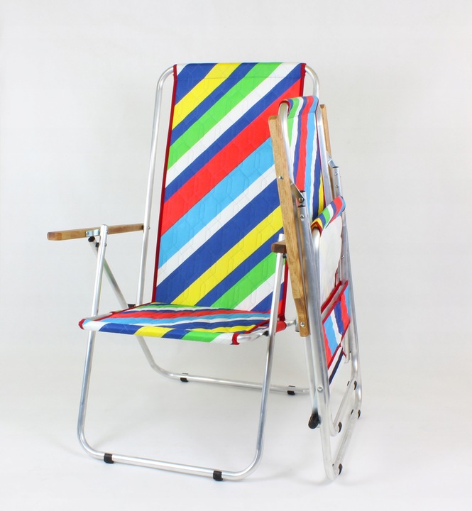 Leżak - krzesło plażowe, składane, turystyczne, dwie funkcje, MAX 120 kg TE