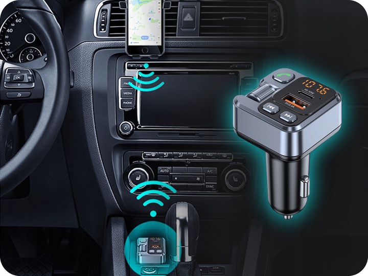 TRANSMITER BLUETOOTH SAMOCHODOWY AUDIO FM MP3 BT SZYBKA ŁADOWARKA USB