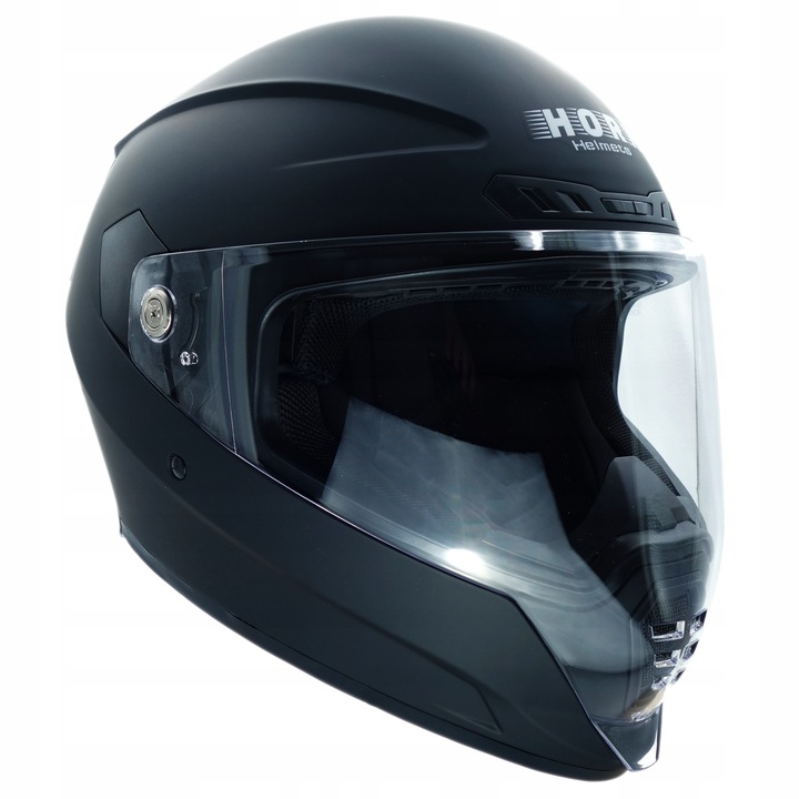 KASK MOTOCYKLOWY HORN CZARNA SZYBA I BEZBARWNA PRZYGOTOWANY POD INTERKOM XS