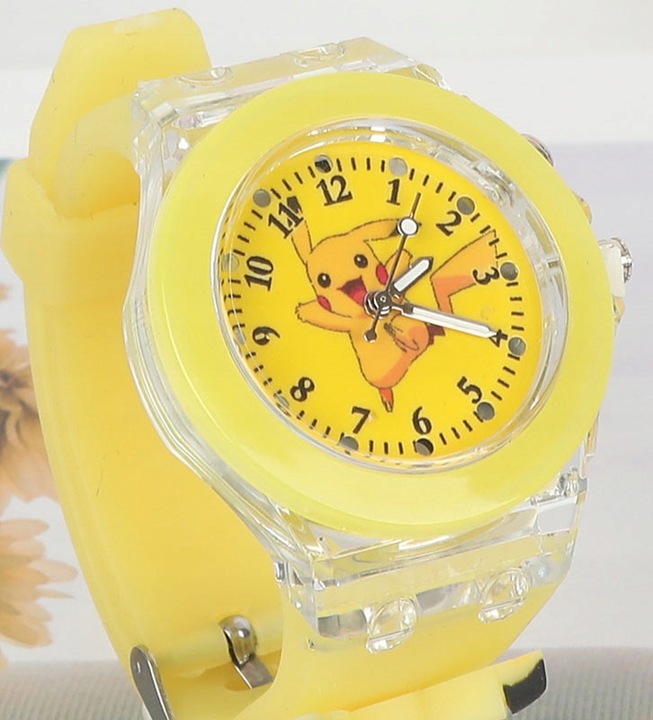 zegarek dziecięcy wskazówkowy LED dla dzieci POKEMONY świecący PIKACHU
