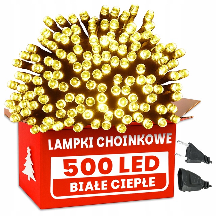 LAMPKI CHOINKOWE 500 LED BIAŁE CIEPŁE WEWNĘTRZNE ZEWNĘTRZNE ŚWIATEŁKA