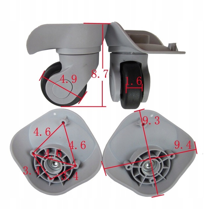 2 SZT CZARNE KÓŁKO DO WALIZKI CZĘŚCI WALIZEK TORBY A09