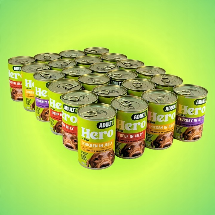 Mokra karma dla psa Hero MIX SMAKÓW kawałki w galaretce 24 x 400g 9,6 kg