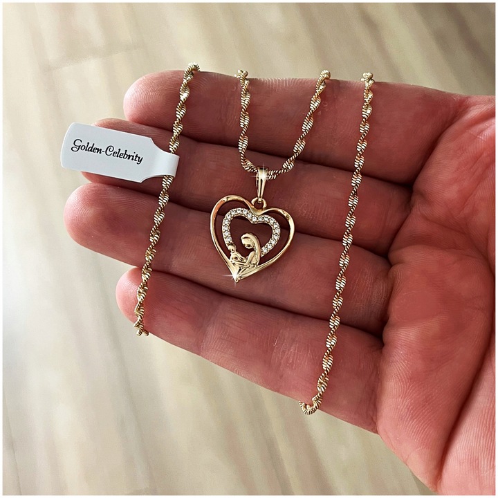 ZŁOTY ŁAŃCUSZEK Z MEDALIKIEM PAMIĄTKA I KOMUNII ŚWIĘTEJ + GRAWER + GRATISY