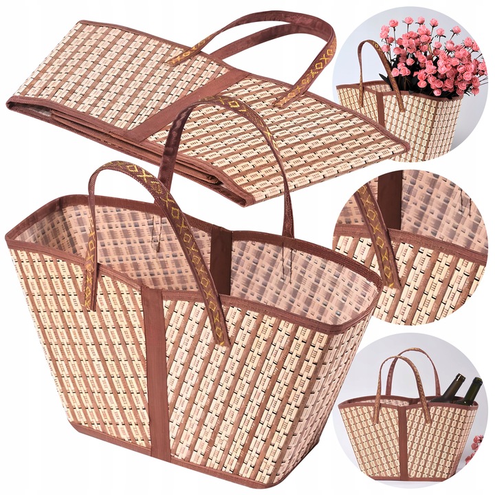 Torba bambusowa ekologiczna na zakupy eko pojemna na piknik