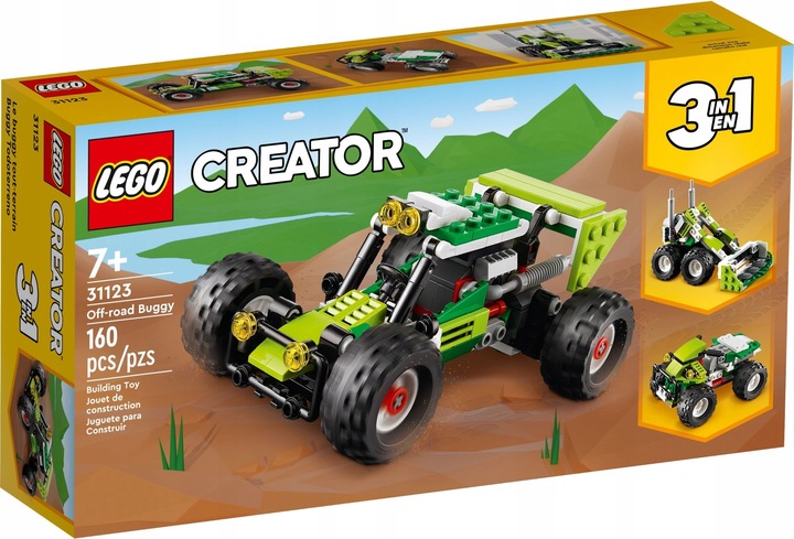 LEGO 31123 CREATOR SAMOCHÓD TERENOWY BUGGY KOPARKA QUAD 3w1