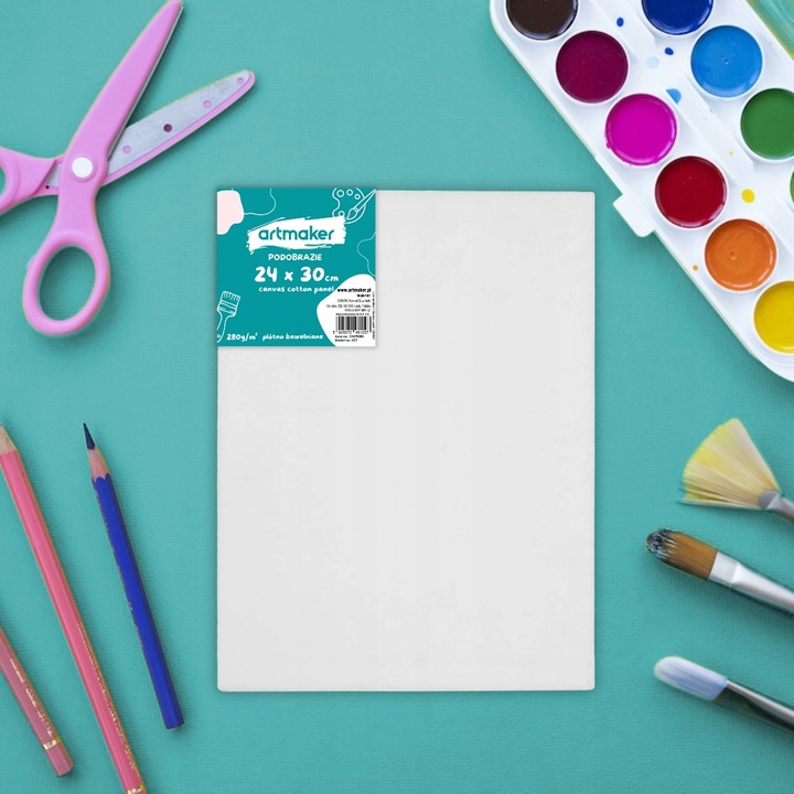 DUŻY ZESTAW Malarski sztaluga farby płótna prezent