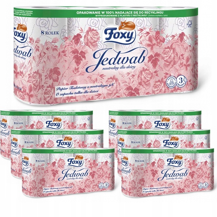 Papier toaletowy FOXY JEDWAB 3WARSTW 8 rolek x 7
