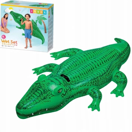 DUŻY DMUCHANY KROKODYL INTEX XXL MATERAC PLAŻOWY NA BASEN DLA DZIECI