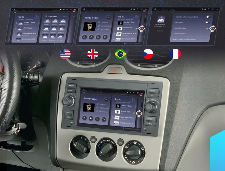 RADIO SAMOCHODOWE do FORD KUGA S-MAX C-MAX CARPLAY 4GB RDS GPS WIFI ANDROID