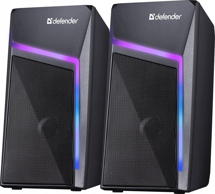 Głośniki Komputerowe 2.0 USB LED Do Komputera Laptopa PC Defender STELLAR