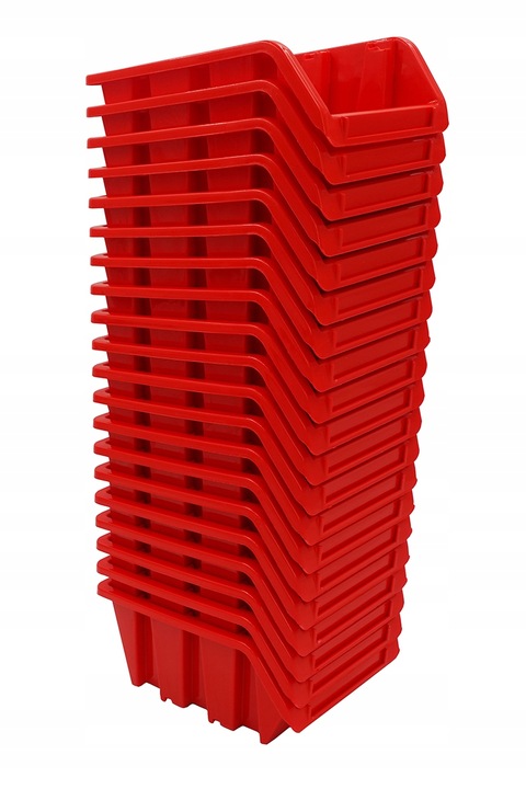 Pudełka warsztatowe kuweta czerwone 155x100x70 mm POJEMNIKI KUWETY 20 SZT