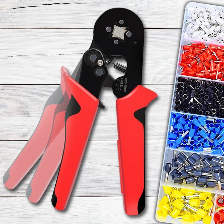 Zaciskarka do Tulejek Praska Kabli Końcówek Konektorów 1200 szt 0.5 - 10 mm