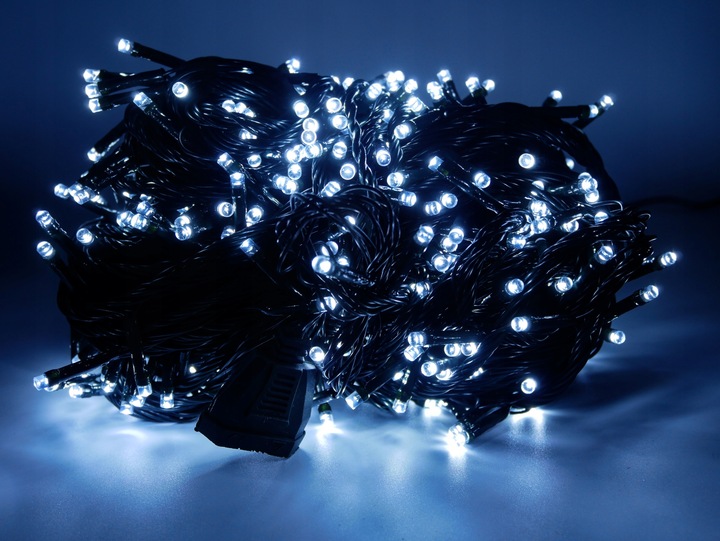 Lampki CHOINKOWE 500 LED ZIMNY BIAŁY zewnetrzne/wewnetrzne z programatorem