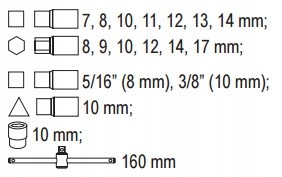 ZESTAW KLUCZY DO KORKÓW OLEJU