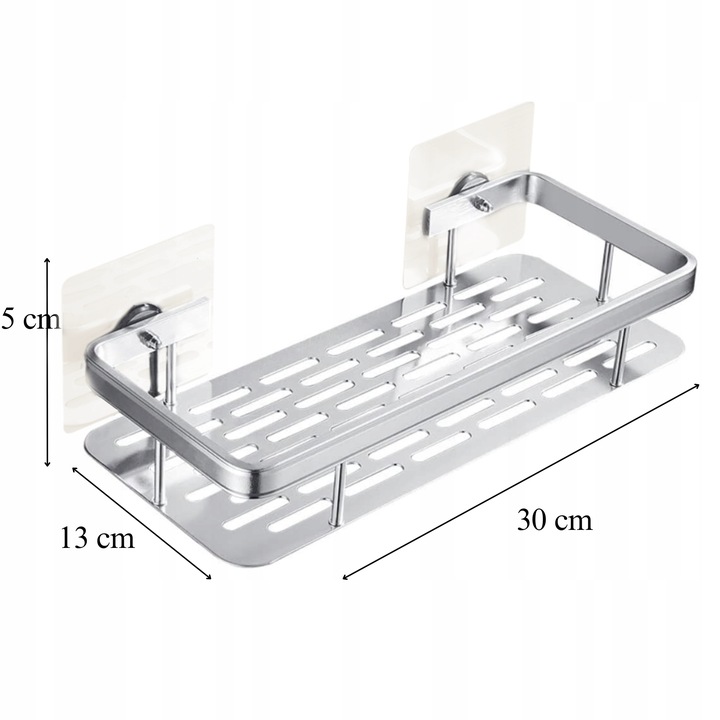 2 SZT PÓŁKA WISZĄCA SAMOPRZYLEPNA LOFT ŚCIENNA ŁAZIENKOWA POD PRYSZNIC
