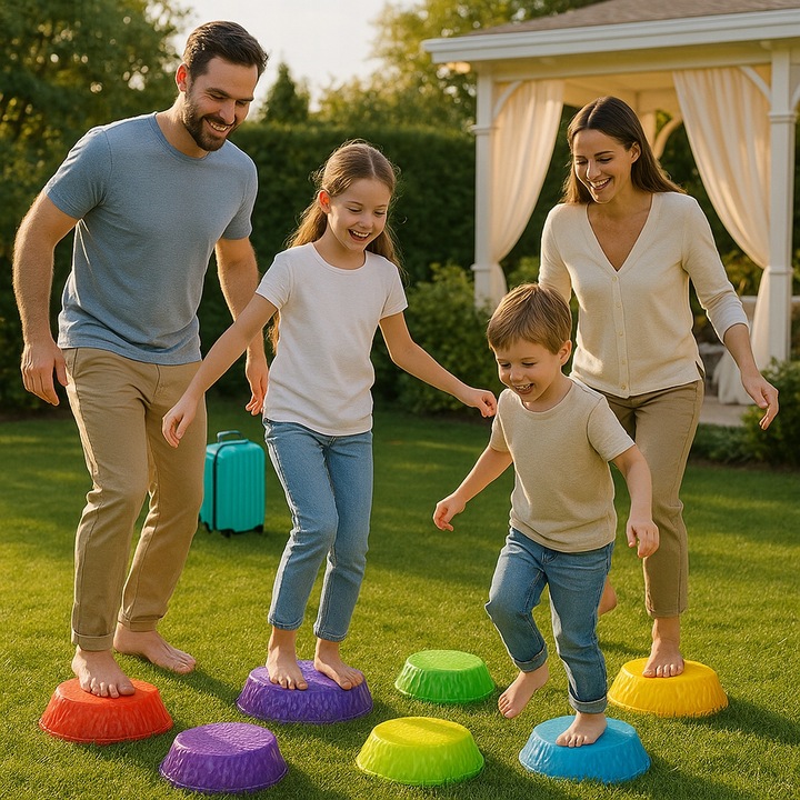 KAMIENIE BALANSUJĄCE SWIECĄCE TRENING RÓWNOWAGI SENSORYCZNE OGRODOWE 10szt.