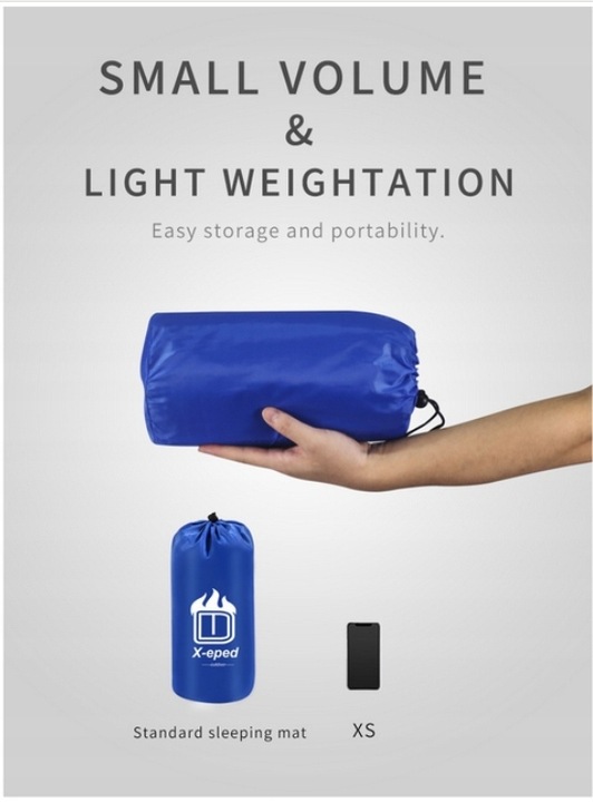 ULTRALEKKA MATA WBUDOWANA POMPKA KARIMATA GRUBY WYGODNY MATERAC ŁÓŻKO BLUE