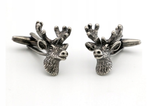 Spinki do mankietów koszuli JELEŃ LAS Prezent dla myśliwego leśnika natura