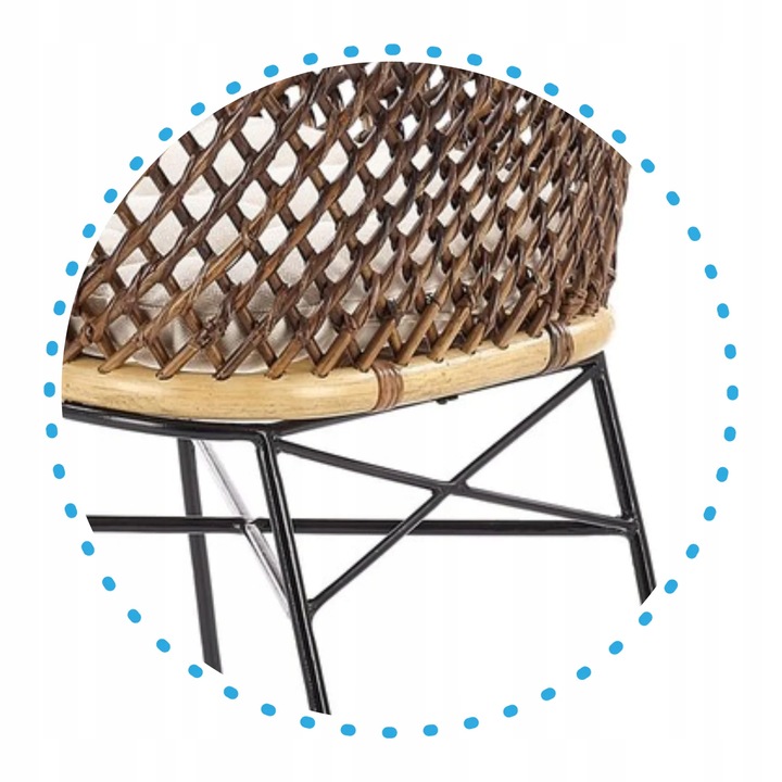 Krzesło Tarasowe do Ogrodu Balkonowe K336 z Rattanu z Podłokietnikami Boho