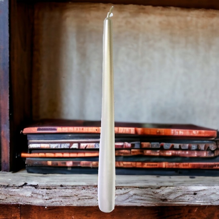 Stożkowa Świeca 24cm/10szt świeczka stroik adwent dekoracj PERŁOWA BIEL