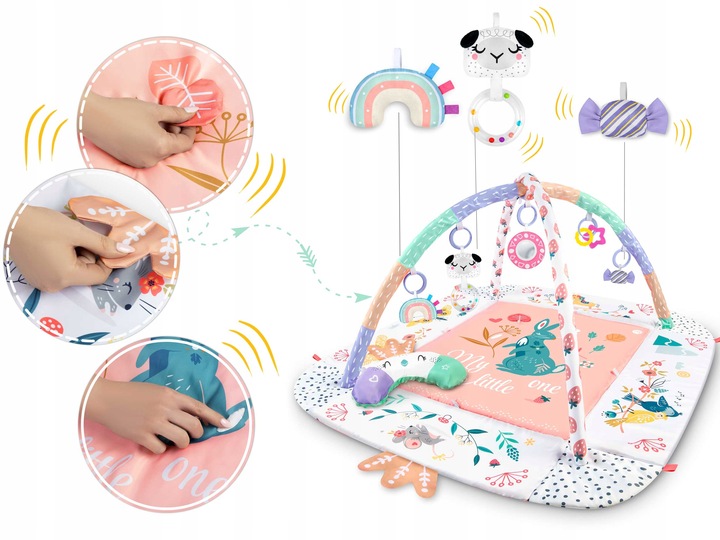 MATA EDUKACYJNA INTERAKTYWNA DLA NIEMOWLĄT DWUSTRONNA DUŻA XXL 5w1 NUKIDO