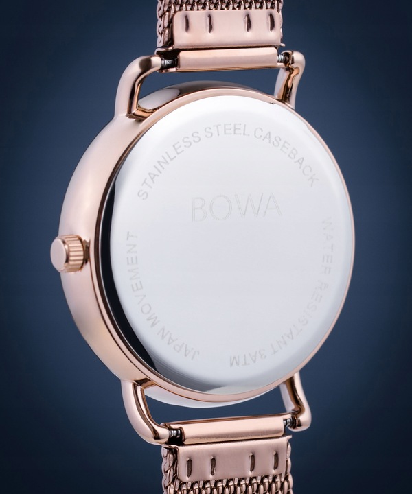 Zegarek damski BOWA Milan Black Rose-Gold Mesh 34 Bowa-MI347-17-167M