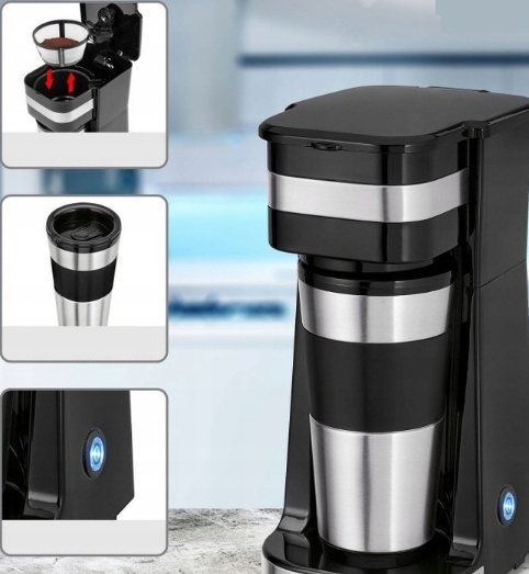 EKSPRES DO KAWY +2 KUBKI KAWIARKA PRZENOŚNY PRZELEWOWY TURYSTYCZNY CZERWONY