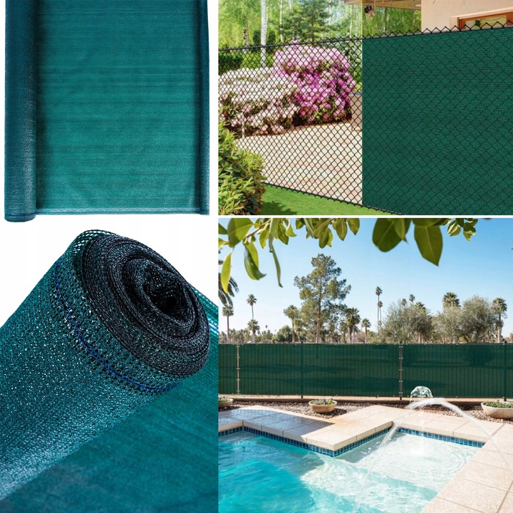 Siatka Cieniująca Maskująca 1,5 x 10m Osłona Mata NA Płot Balkon Ogrodzenie