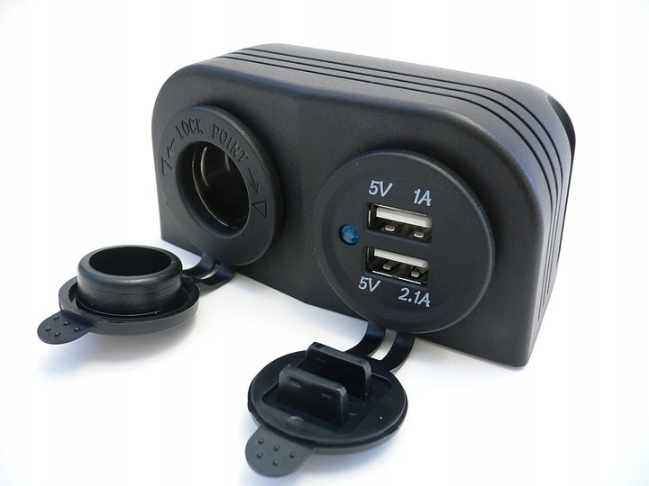 ŁADOWARKA USB 5V 3,1A GNIAZDO HERMETYCZNE 12V 24V