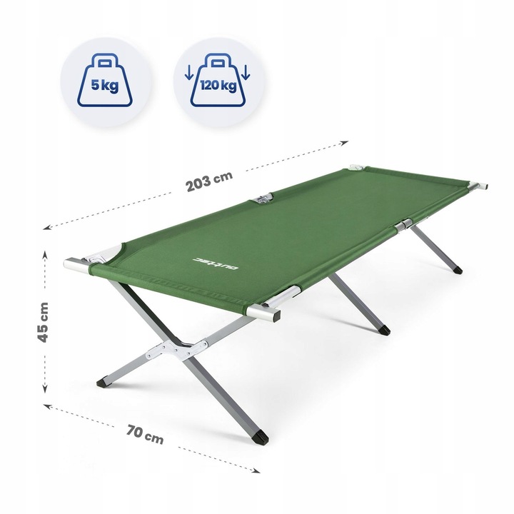 ŁÓŻKO POLOWE TURYSTYCZNE SKŁADANE KANADYJKA LEŻAK PRZENOŚNY OUTTEC