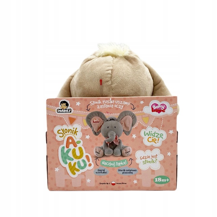 Interaktywny Miętowy Słonik A KUKU Rusza uszami Śpiewa i Mówi po polsku