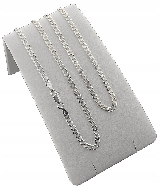 SREBRNY MĘSKI ŁAŃCUSZEK PANCERKA 035/55cm SREBRO 925 pełne DIAMENTOWANE