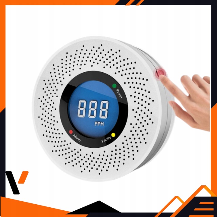 CZUJNIK CZADU DETEKTOR TLENKU WĘGLA EKRAN LCD CERTYFIKOWANY GŁOŚNY SYGNAŁ