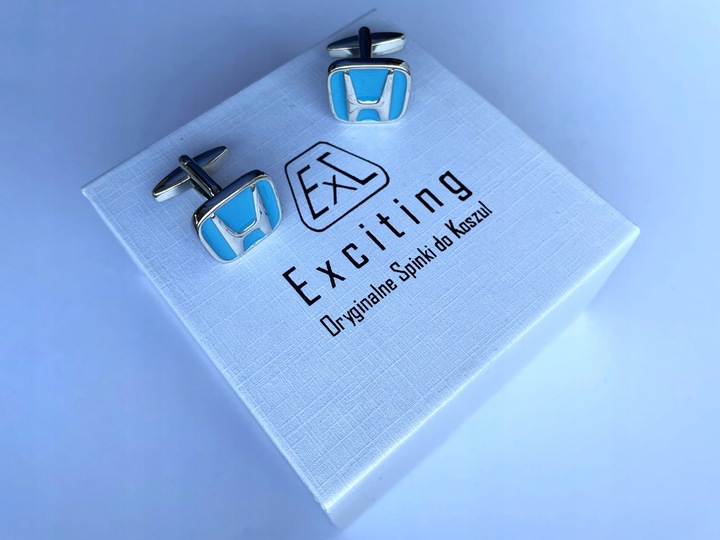 Spinki do mankietów koszul Exciting Srebrne Logo Honda w Etui Szkatułka