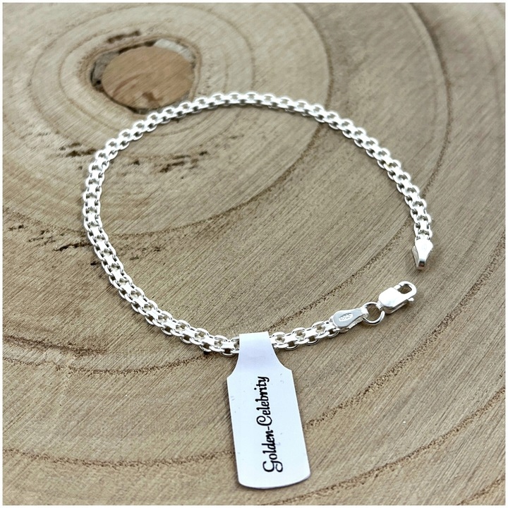 SREBRNA BIŻUTERIA DAMSKA, GRUBY ŁAŃCUSZEK + BRANSOLETKA BISMARK SREBRO 925