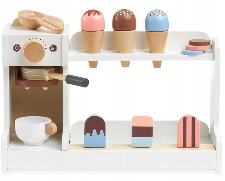 Drewniana Kawiarnia Lodziarnia Z Ekspresem Do Kawy Zabawka Dla Dziecka