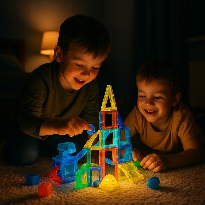 KLOCKI MAGNETYCZNE 178el TOR KULKOWY KULODROM ŚWIECĄCY 129A-1 + GRATIS