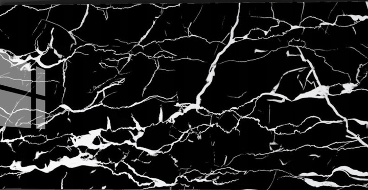 PANEL ŚCIENNY SAMOPRZYLEPNY PŁYTKA PCV CZARNY MARMUR SMUGI 60x30cm POŁYSK