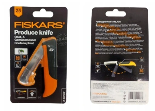 FISKARS / Nóż składany X-series K80 / Idealny do zbioru warzyw i owoców