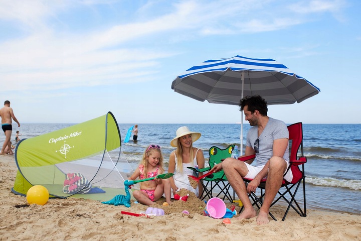 Parasol Plażowy Ogrodowy Łamany Filtr UV 50 + Pokrowiec Captain Mike
