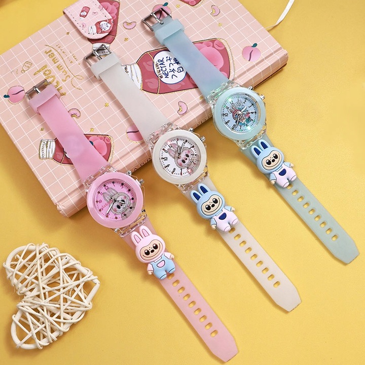 zegarek LABUBU ledowy ŚWIECĄCY dziecięcy młodzieżowy modny wskazówkowy