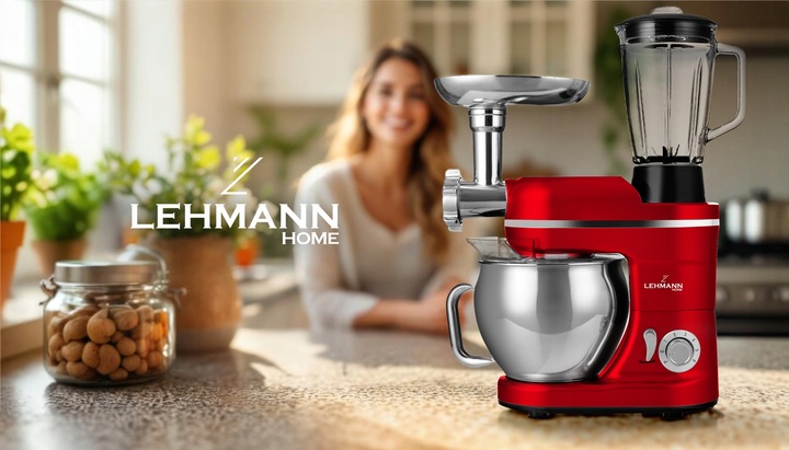 ROBOT KUCHENNY PLANETARNY MIKSER Z MISĄ BLENDER SZKLANY MASZYNKA DO MIĘSA