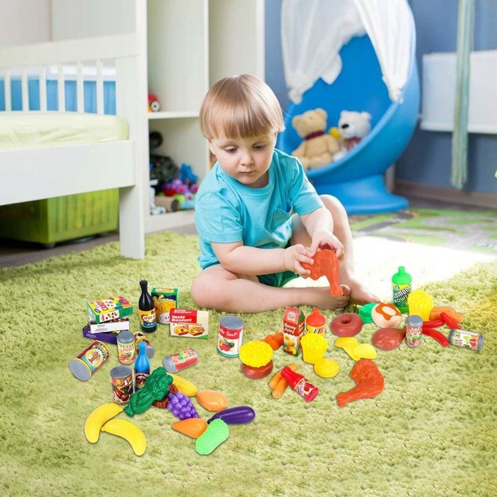 WARZYWA OWOCE PRODUKTY SPOŻYWCE DO KUCHNI DLA DZIECI PLASTIKOWE 120 el.