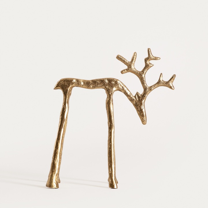 Renifer dekoracja ozdoba figurka świąteczna AGRI złoty 20x18cm HOMLA